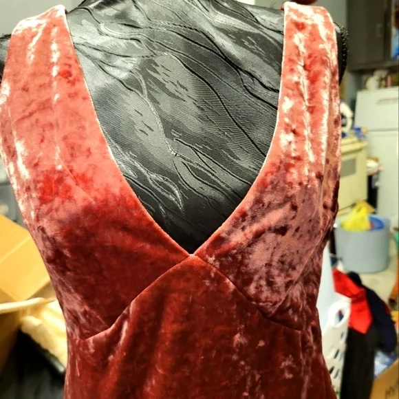 Molly Green Large Pink Velvet sleeveless Mini Dress - Picture 9 of 14